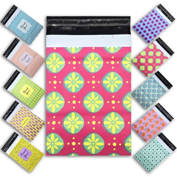 6 x 9 Poly Mailers Designer Quality 2.4Mil Thickness Shipping Plastic Envelopes Mailing Bags Self Adhesive Printed