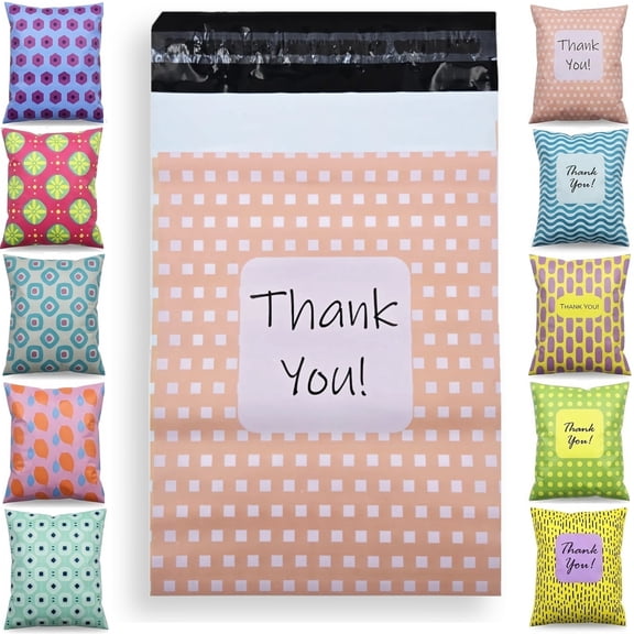 6 x 9 Poly Mailers Designer Quality 2.4Mil Thickness Shipping Plastic Envelopes Mailing Bags Self Adhesive Printed
