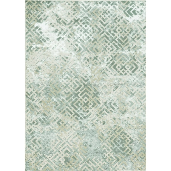 6' x 9' Polyester Sand Silver Area Rug