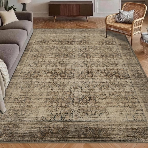 Persion Style Rug Image 6' x 9' Washable Area Rug Vintage Traditional Persian Style Mat ...