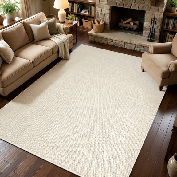 WANLISELL 6' x 9' Washable Rugs, Modern Area Rugs for Living Room, Large Indoor Accent Rug Carpet for Bedroom Playroom Dining Room Office, Pure White