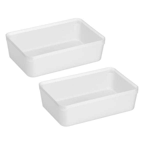 6" x 9" White Drawer Organizers by Simply Tidy  Plastic Storage Bins for Office - Bathroom - or Craft Supplies - Lightweight & Stackable - 24 Pack