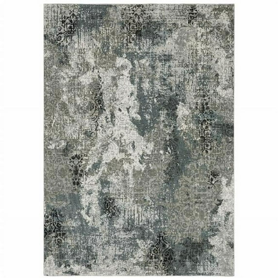 6 x 9 ft. Abstract Power Loom Machine Made Stain Resistant Rectangle Area Rug, Multi Color