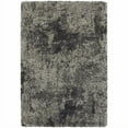 thumbnail image 1 of 6 x 9 ft. Abstract Shag Power Loom Stain Resistant Rectangle Area Rug - Charcoal Silver & Grey, 1 of 1