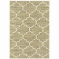 thumbnail image 1 of 6 x 9 ft. Beige & Ivory Geometric Power Loom Stain Resistant Rectangle Area Rug - Beige and Ivory, 1 of 1