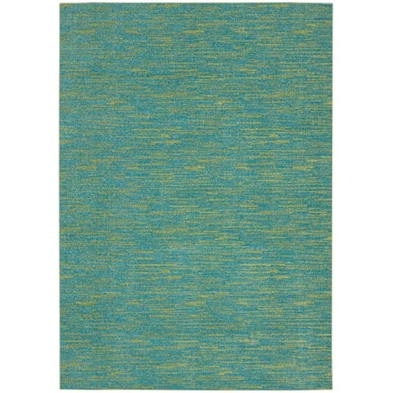 6 x 9 ft. Blue & Green Striped Non Skid Indoor & Outdoor Rectangle Area Rug