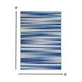 thumbnail image 1 of 6 x 9 ft. Blue & Ivory Halftone Stripe Area Rug - Blue Ivory - 6' x 9', 1 of 1