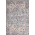 thumbnail image 1 of 6 x 9 ft. Blue & Orange Medallion Distressed Washable Rectangle Area Rug - Blue and Orange - 6 x 9 ft., 1 of 1