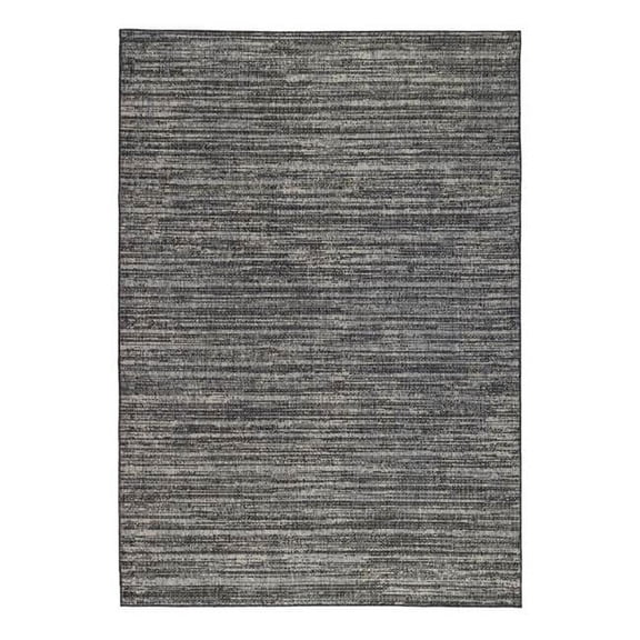 6 x 9 ft. Brown & Ivory Striped Stain Resistant Indoor & Outdoor Rectangle Area Rug