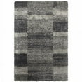 thumbnail image 1 of 6 x 9 ft. Charcoal Silver & Gray Geometric Shag Power Loom Stain Resistant Rectangle Area Rug - Gray - 6 x 9 ft., 1 of 1