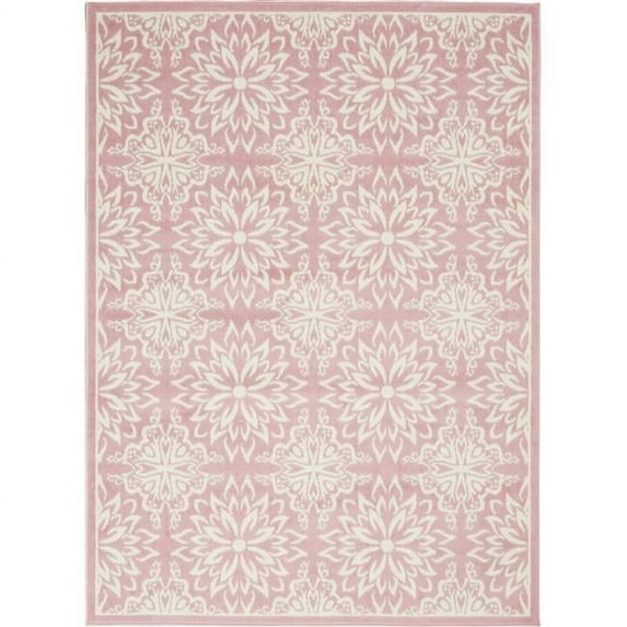 6 x 9 ft. Floral Power Loom Rectangle Area Rug, Pink