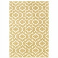 thumbnail image 1 of 6 x 9 ft. Gold & Ivory Geometric Power Loom Stain Resistant Rectangle Area Rug, 1 of 1