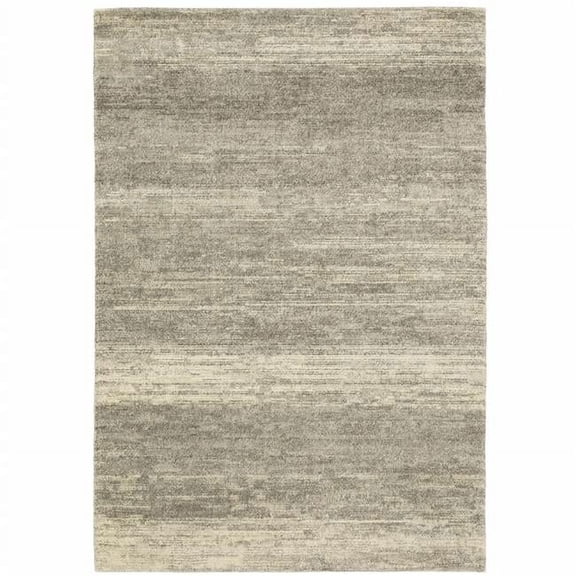 6 x 9 ft. Gray Beige & Tan Abstract Power Loom Stain Resistant Rectangle Area Rug