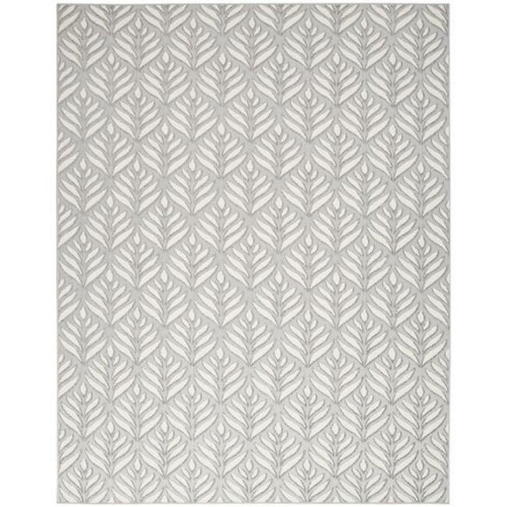 6 x 9 ft. Gray Floral Stain Resistant Non Skid Rectangle Area Rug - Gray - 6 x 9 ft.