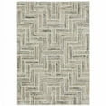 thumbnail image 1 of 6 x 9 ft. Ivory Beige Gray Brown Pale Blue & Charcoal Geometric Power Loom Stain Resistant Rectangle Area Rug, 1 of 1