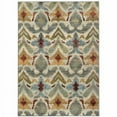thumbnail image 1 of 6 x 9 ft. Ivory Gray Rust Gold & Blue Abstract Power Loom Stain Resistant Rectangle Area Rug, 1 of 1
