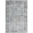 thumbnail image 1 of 6 x 9 ft. Medallion Distressed Washable Rectangle Area Rug, Light Grey & Blue, 1 of 1