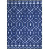 6 x 9 ft. Navy Blue & Ivory Berber Pattern Area Rug