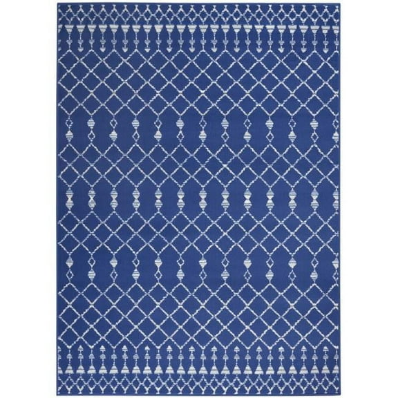 6 x 9 ft. Navy Blue & Ivory Berber Pattern Area Rug