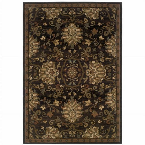 6 x 9 ft. Oriental Power Loom Stain Resistant Area Rug, Multi Color