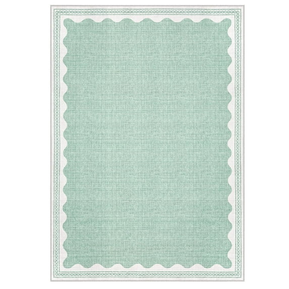6 x 9 ft Polyester Green Rectangular Indoor Bedroom Living Room ...