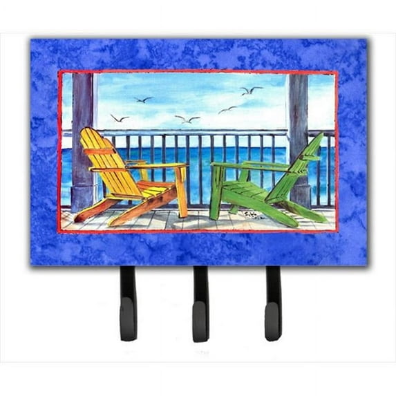 6 x 9 in. Adirondack Chairs Blue Leash or Key Holder