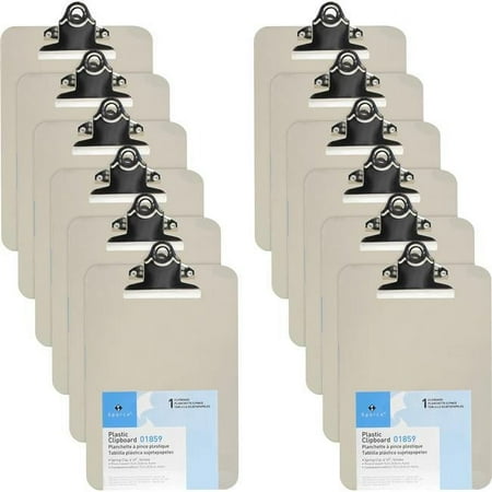 6 x 9 in. Compact Plastic Clipboard - Plastic - Smoke