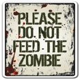 thumbnail image 1 of 6 x 9 in. Decal - Do Not Feed the Zombie - Apocalypse Zombie Food Warning, 1 of 1