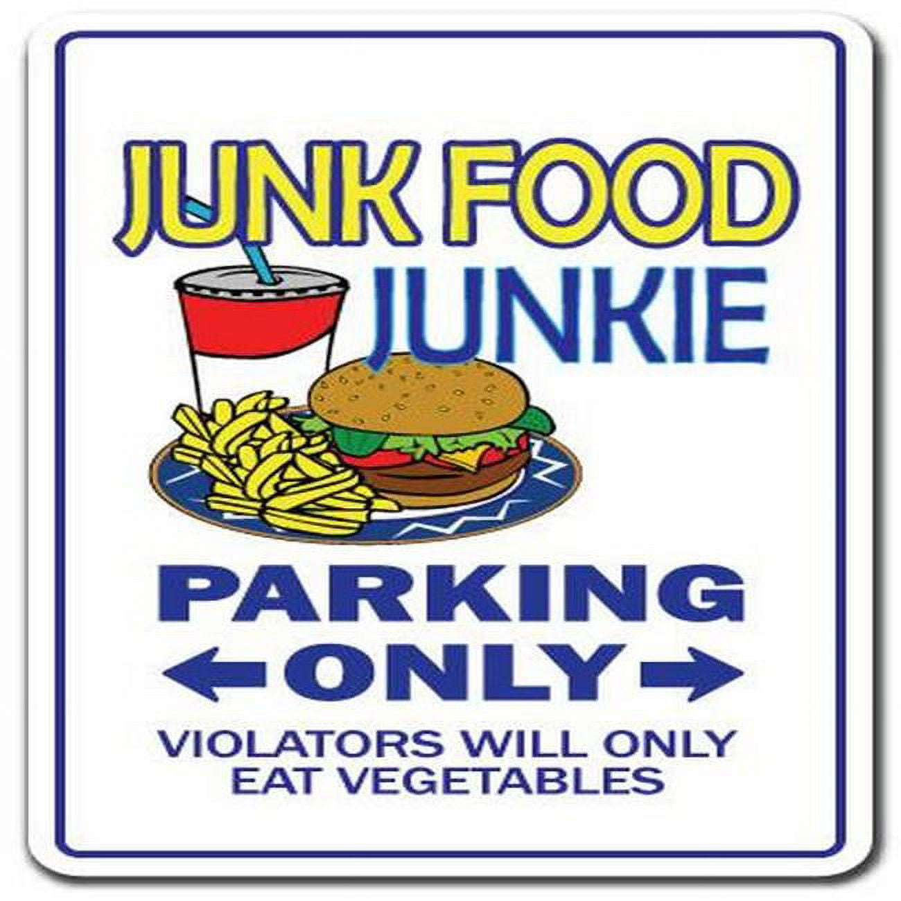 6 x 9 in. Decal - Junk Food Junkie - Candy Fried Fast Food Tall ...
