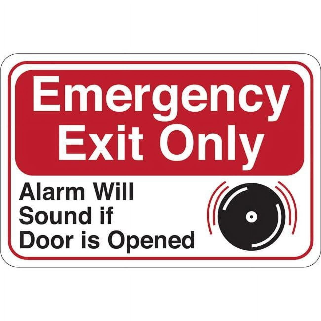 6 x 9 in. Emergency Exit Only- Alarm Will Sound Facility Sign