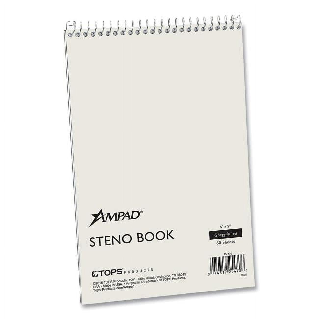 6 x 9 in. Gregg Rule Steno Pads, White 60 Sheets Per Pad