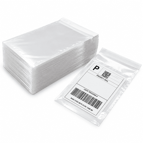 6" x 9" shipping label sleeves, 100Pcs Shipping Label Envelopes with Self-Adhesive Peel & Seal, Packing Slip Envelope Pouches for Invoices & Packaging