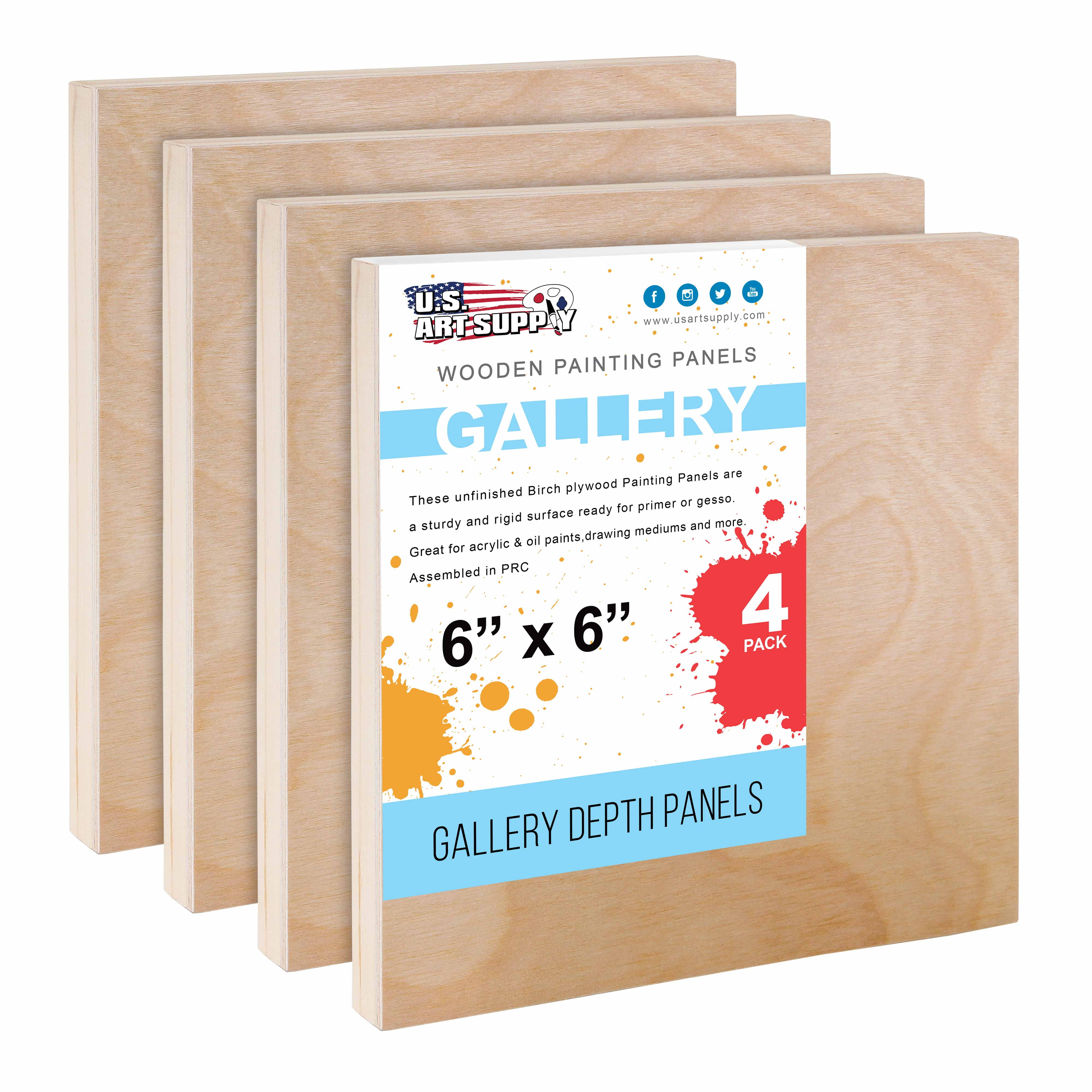 Pepy 24x30 Birch Wood Panels - 1.5 Inch Deep Cradle Artist Panels, Pack Of 2 For Painting