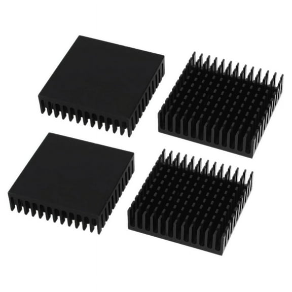 6 x Black Aluminum Radiator Heat Sink Heat Sink 40 x 40 mm x 11 mm,6 x Radiator,Black