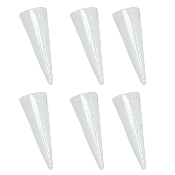 6 x Clear Cone Glass Wall Hanging Flower Vase Plant Bottle Home Decor