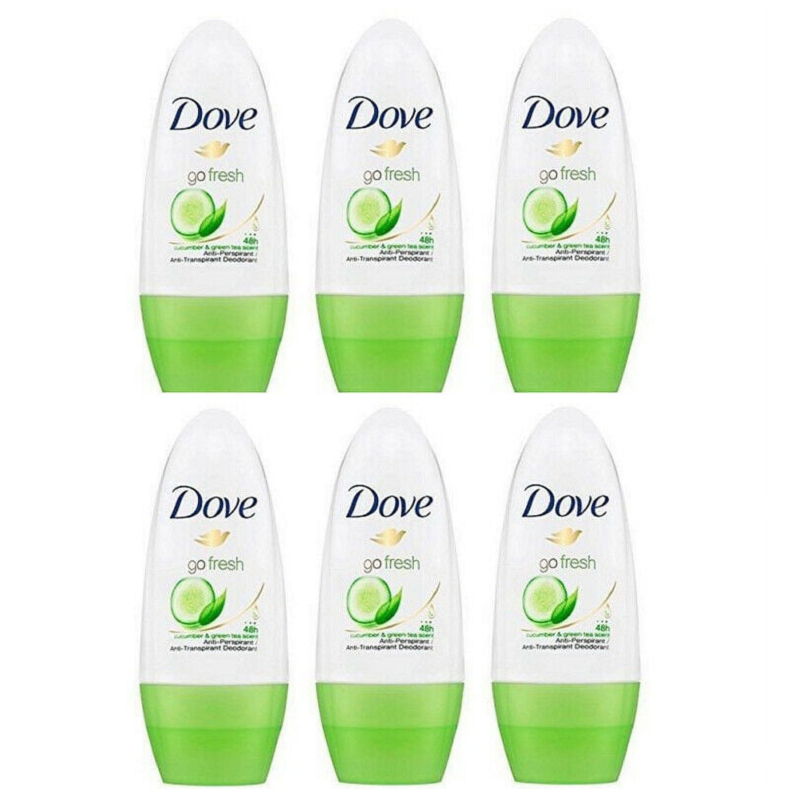 6 x Dove Go Fresh Cucumber & Green Tea Roll On 48 HR Anti perspirant Deodorant 50ML