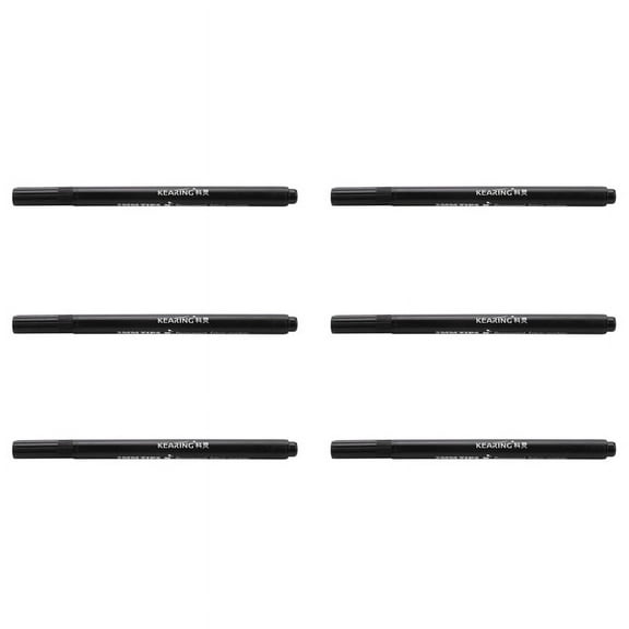 6 x Fabric Marker Pens Permanent Colors for DIY Textile Clothes T-Shirt Shoes Black