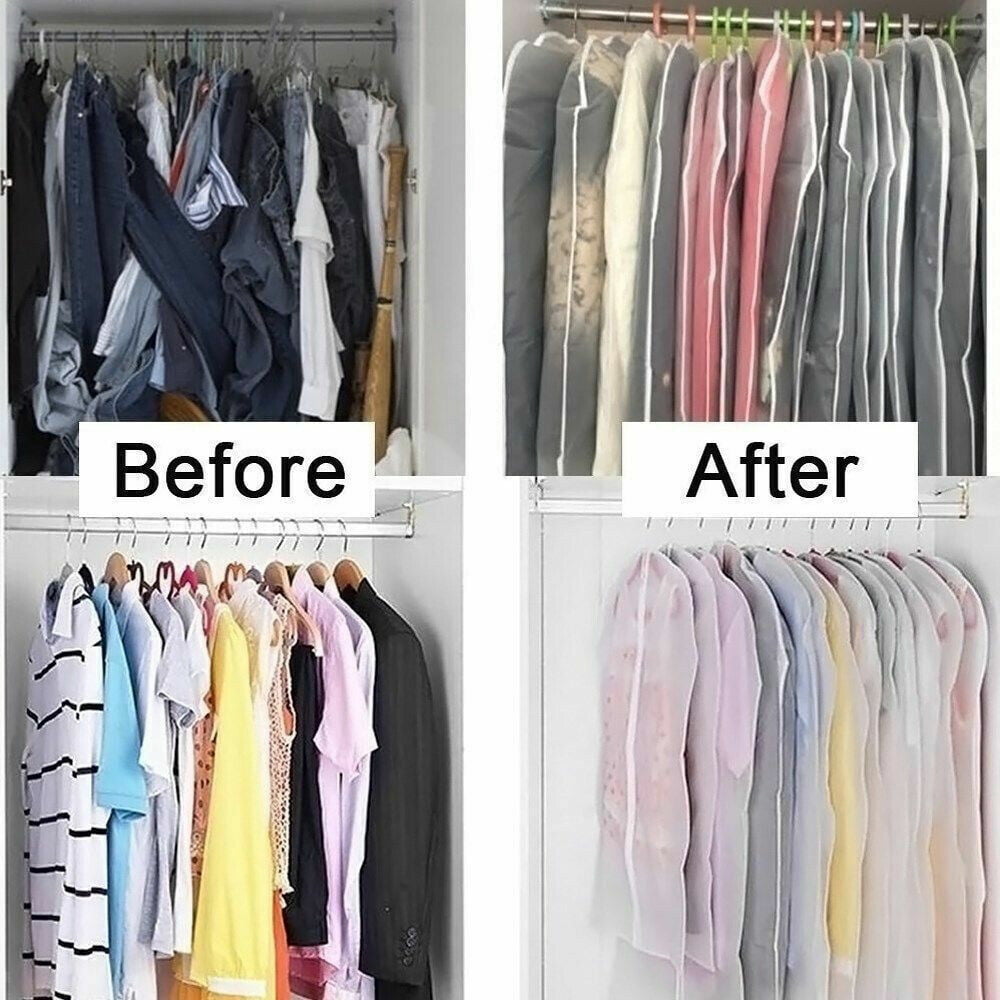 6 x Garment Bag Suit Storage Cover Dress Clothes Coat Dustproof Protector Travel