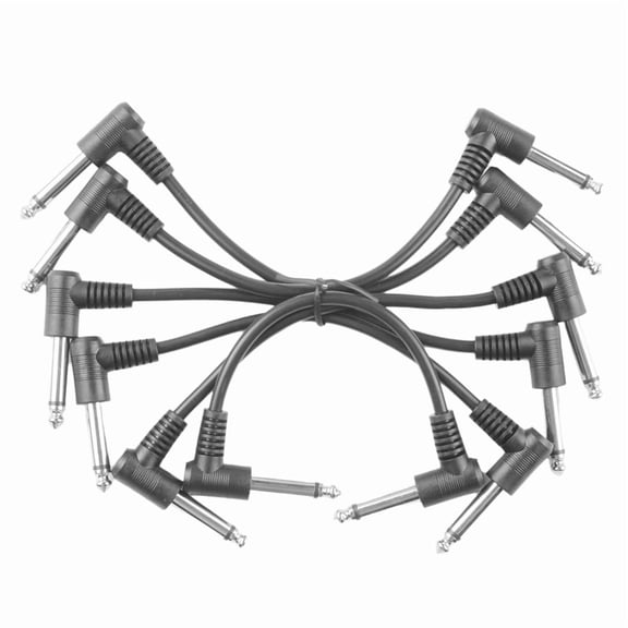 6 x Guitar Patch Cables-Black