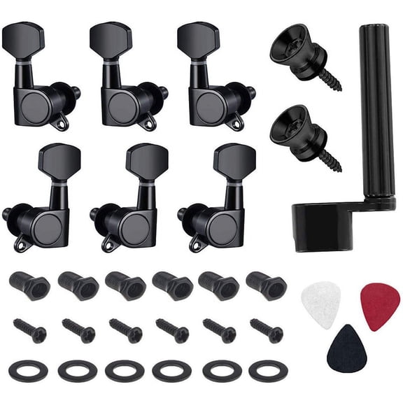 6 x Guitar 6 x Ferrule 6 x Threaded bushing 6 x screw 3 x guitar picks(random, do not accept the designation) 2 x guitar strap button 1 x guitar string winder-black