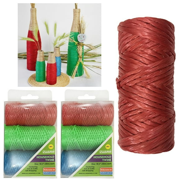 6 x Jute Twine String 98' Cord Rope 30m Crafts DIY Art Gift Garden Decor Colors