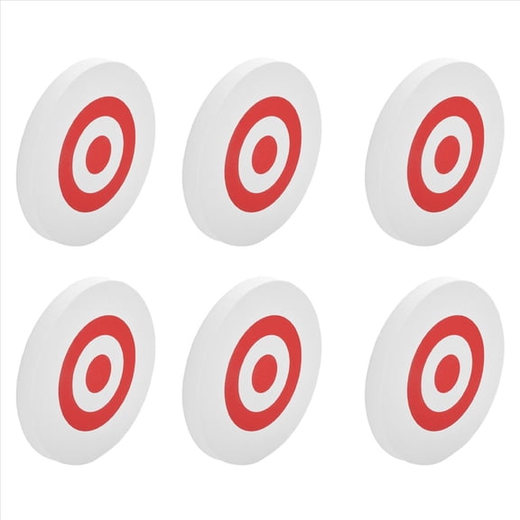 6pcs 25 X 3Cm Archery Eva Foam Target Self Healing Bow Moving Hunting Practice White+Red,6 x Outdoor moving target,White&Red