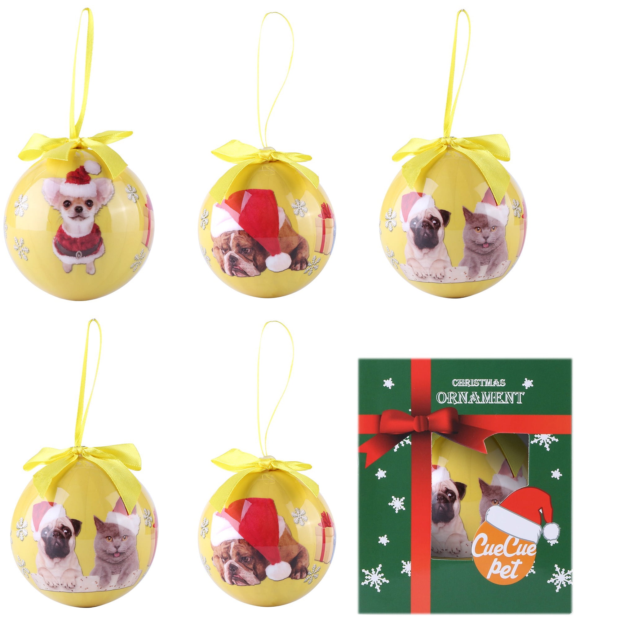 6 x Puppy kittens Christmas Decorative Indoor Ornament Hanging Tree Bundle Set