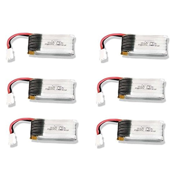 6 x Quantity of Micro Drone Quad Rotor 3.7v 350mAh 25c Lipo Battery Rechargeable Power Pack HM-V100D03BL-Z-12 - FAST FROM Orlando, Florida USA!