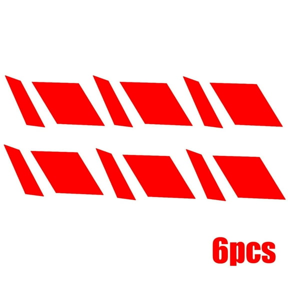 6 x Red Reflective Car Wheel Rim Vinyl Decal Stickers Accessories For 16"-21" T2O2