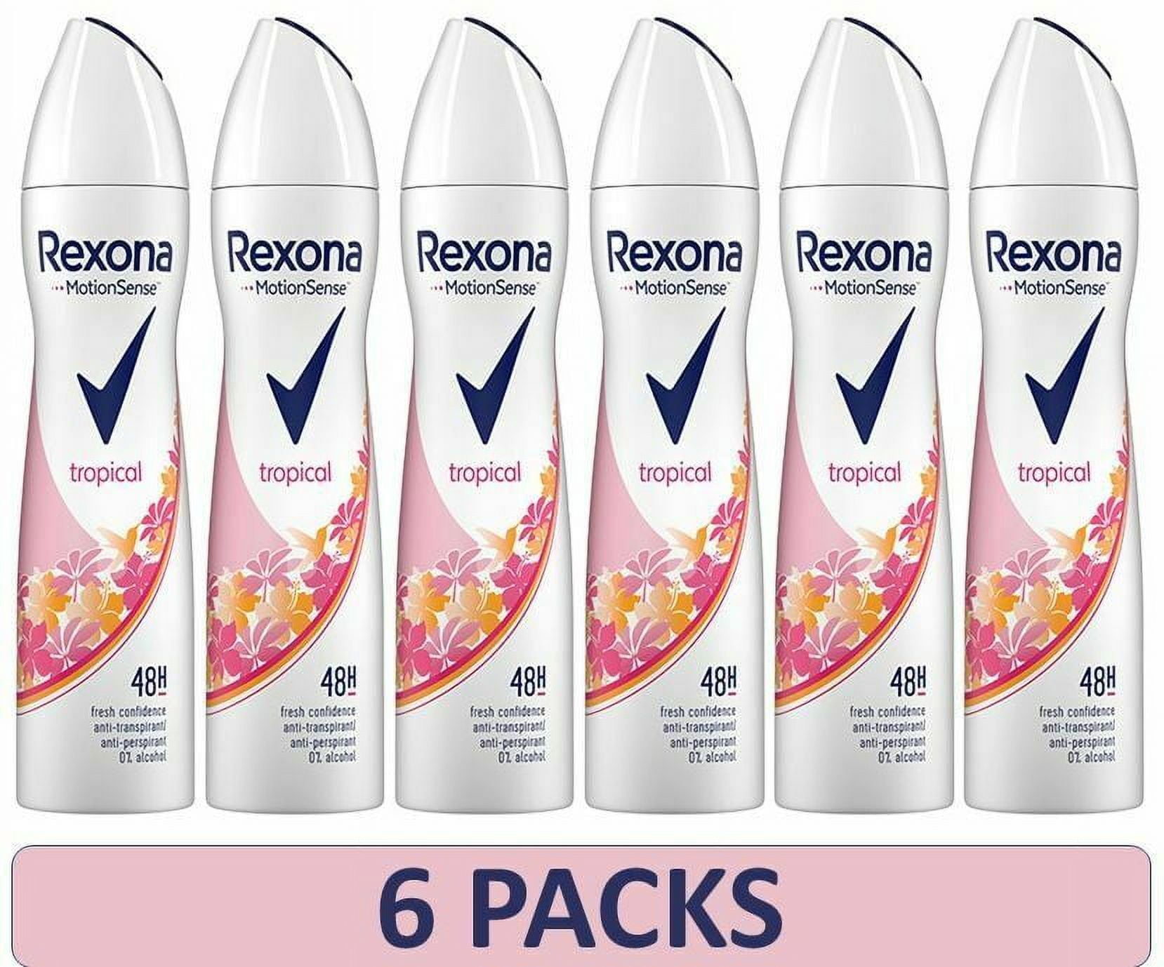 6 x Rexona Women Tropical Alcohol Free 48h Deodorant Spray 200ml (6x 6.76  oz)