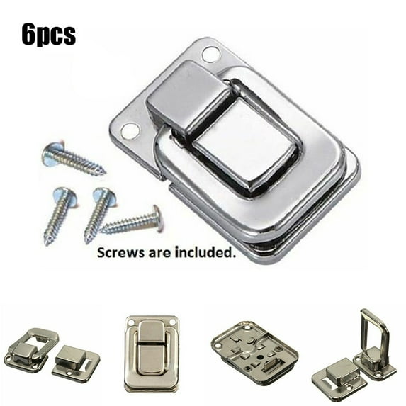 6 x Small Nickel Case Toggle Catch Lock Suitcase Box Trunk Latch Clasp Clips
