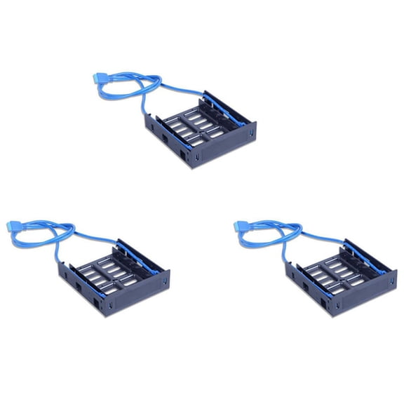 6 x USB 3.0 Front Panel with 3.5Inch Device/HDD or 2.5Inch SSD/HDD to 5.25 Floppy to Optical Drive Bay Tray Bracket