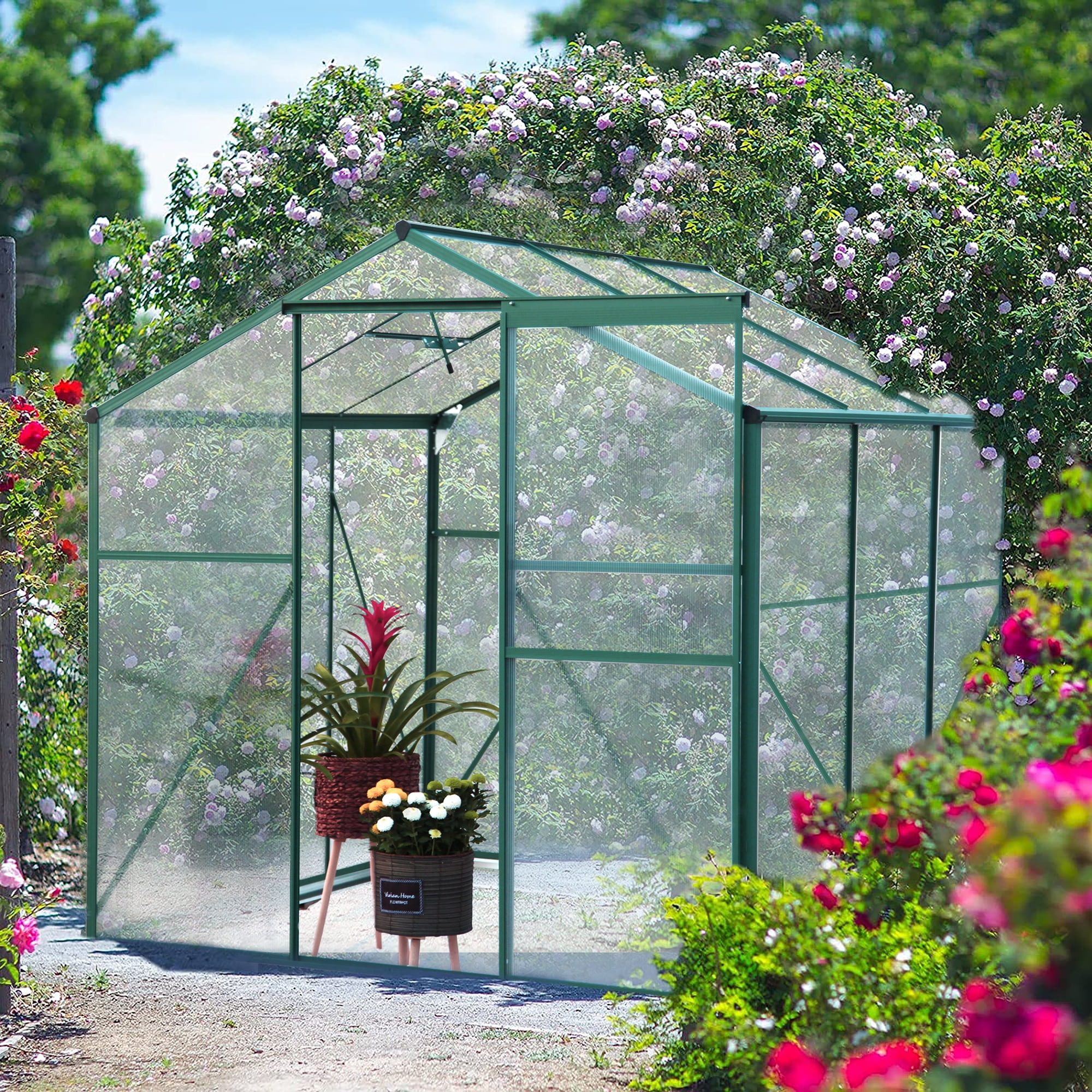 6' x 6' Walkin Greenhouse for Outdoor, Garden Greenhouse with Metal