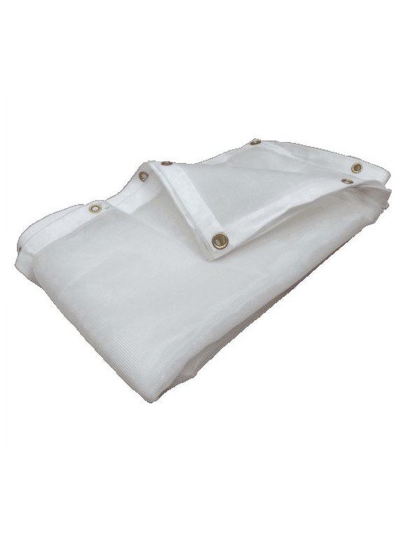6'x10' White Super Heavy Duty Mesh Tarp Net Sail Sun Shade Awning and Fence Screen